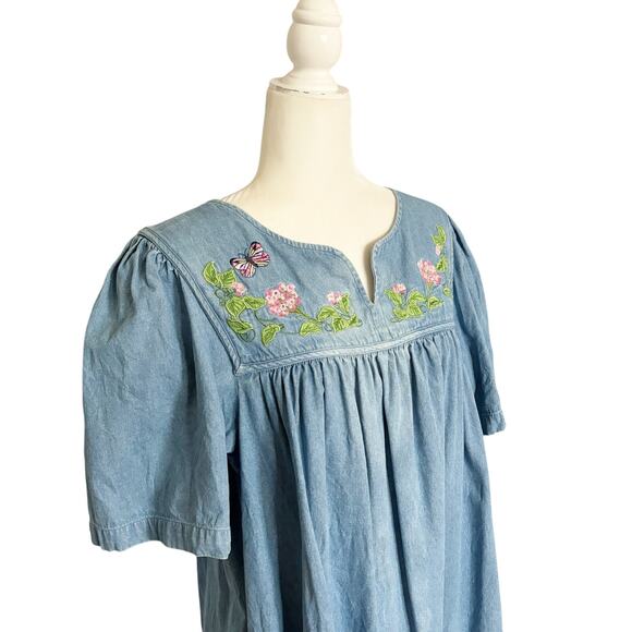 Vintage Bechamel Embroidered Denim Dress Medium - Picture 4 of 13